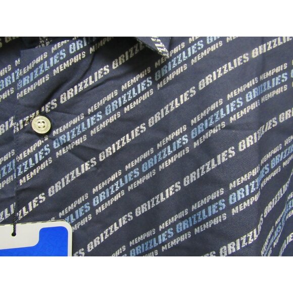 NBA Memphis Grizzlies Blue Button Up Dress Shirt Long Sleeve size 2XL Headmaster - Picture 4 of 7